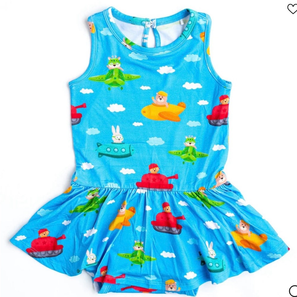 Bums & Roses Ready Jet Go Racer Back Ruffle Dress